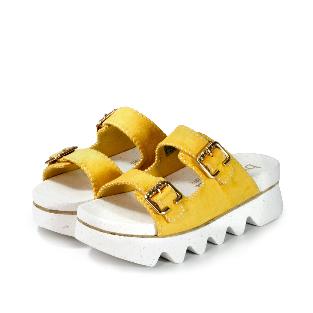 Capri Buckle Strap Slide Sandals (Daffodil) – bussola
