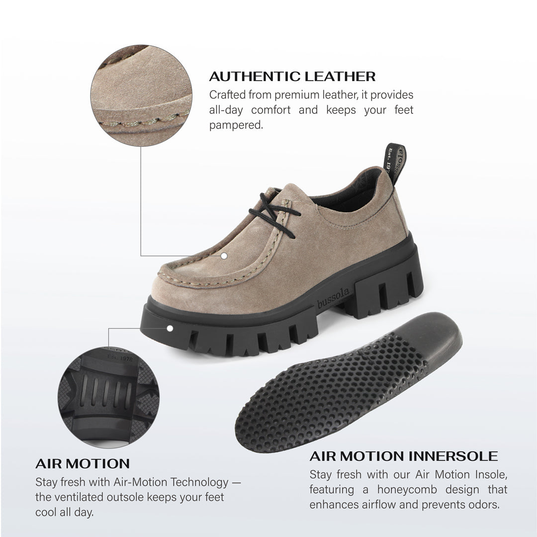 Corvara Lugged Laceup Moccasins (Walnut) – bussola
