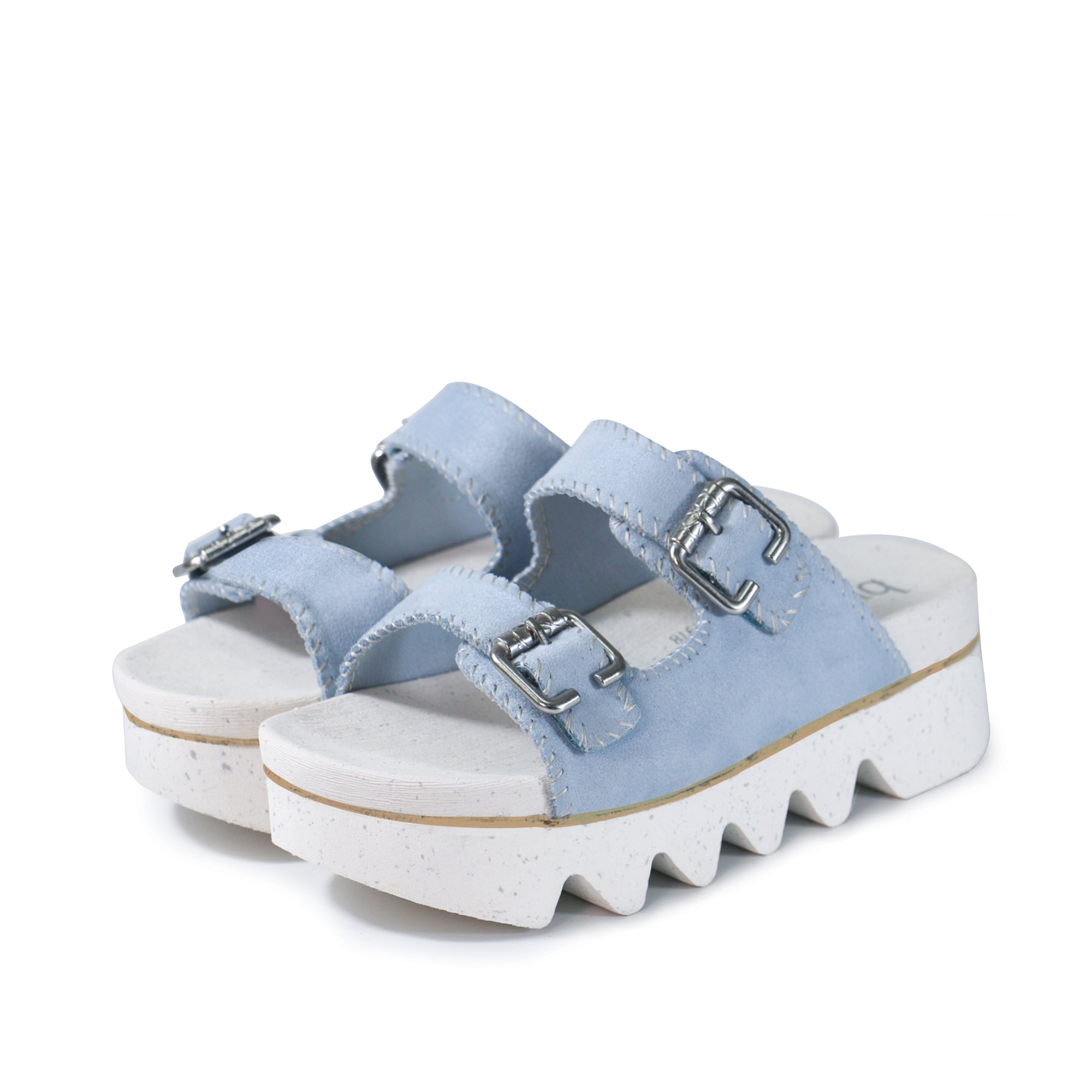 bussolaグレージュ37 Capri Buckle Strap Slide Sandals (Skyway) – bussola