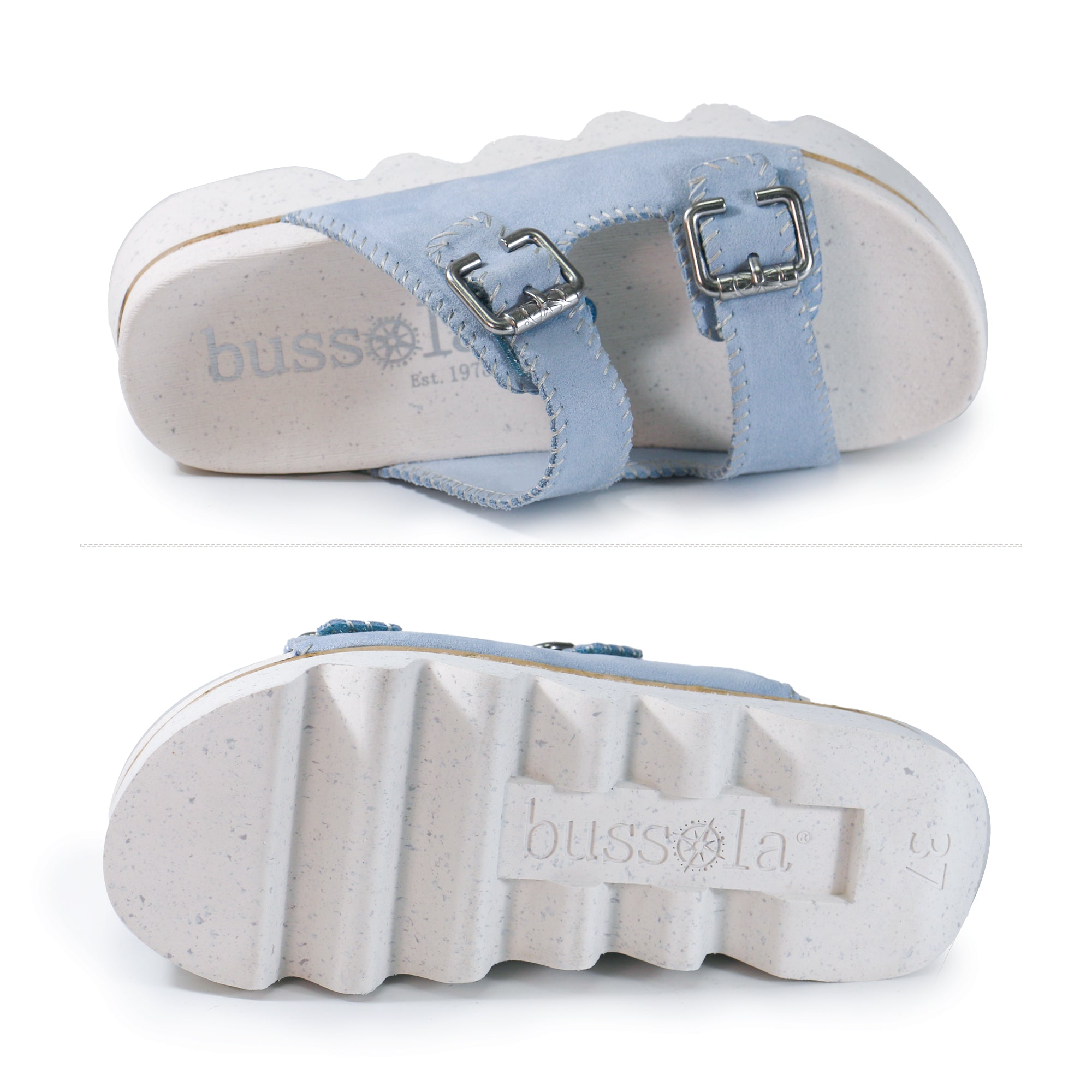 bussolaグレージュ37 Capri Buckle Strap Slide Sandals (Skyway) – bussola