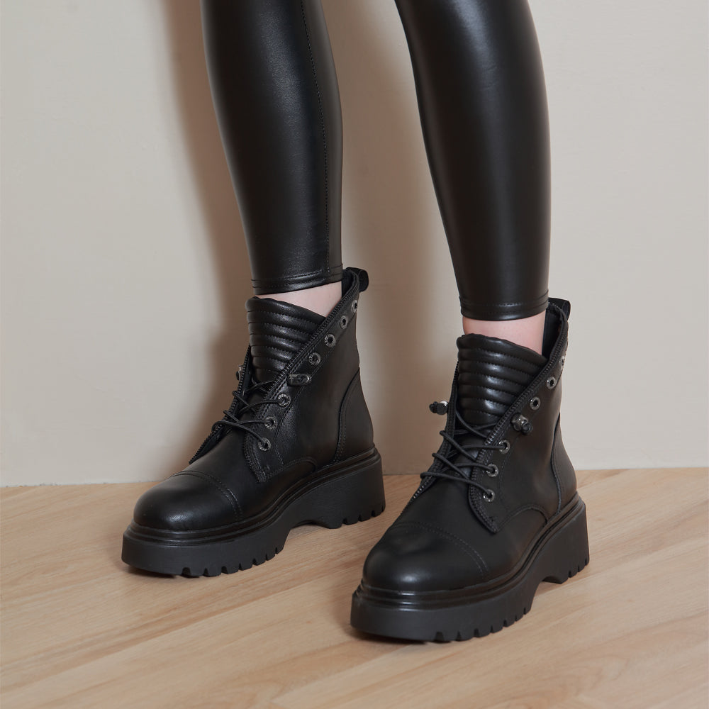 Firenze Platform Combat Boots (Nero) – bussola