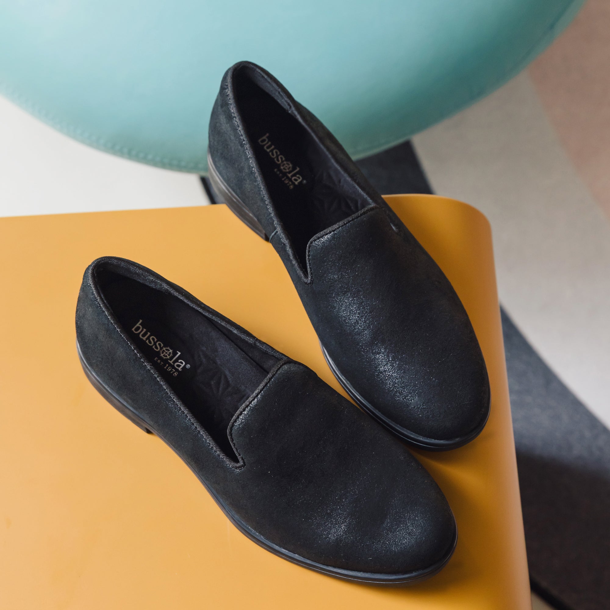 Perugia Metal Washed Slip-On Loafers (Black) – bussola display picture 2