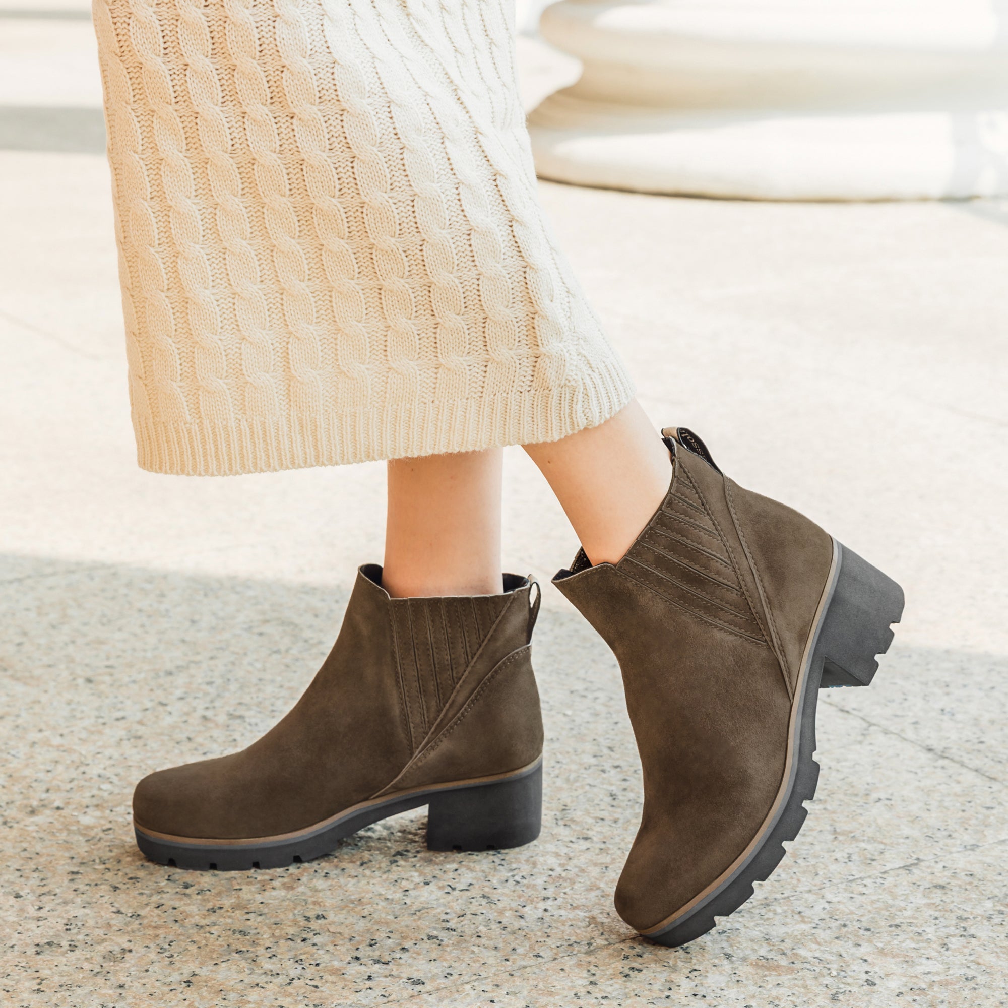 Bussola Antwerpen Alessia gray ankl boots WM US 7.5 EU 38 moto coastal Palermo Ice-Grip Step-In Ankle Boots (Cuba) – bussola main image 4