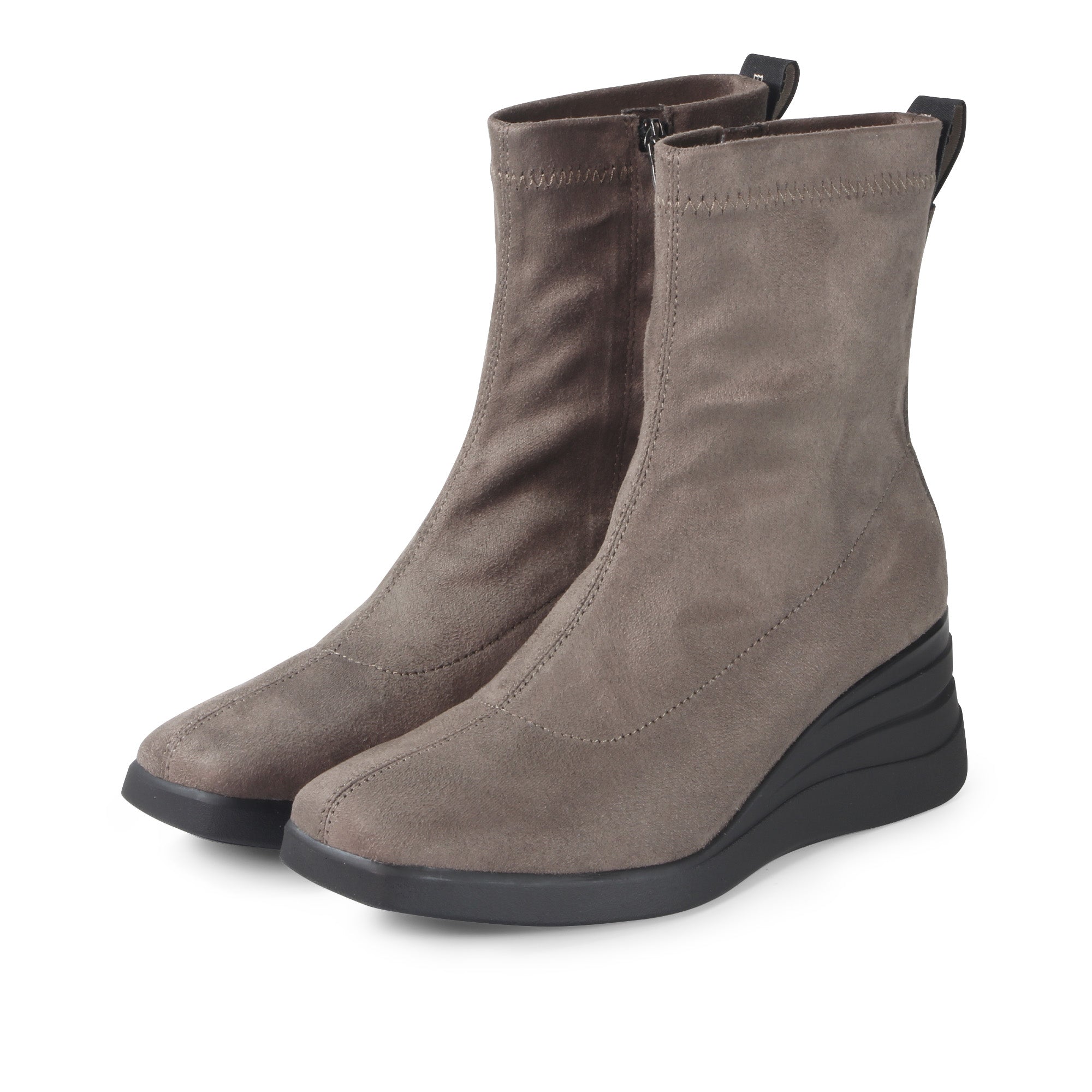 Savona Suede Wedge Boots (Taupe) – bussola display picture 1
