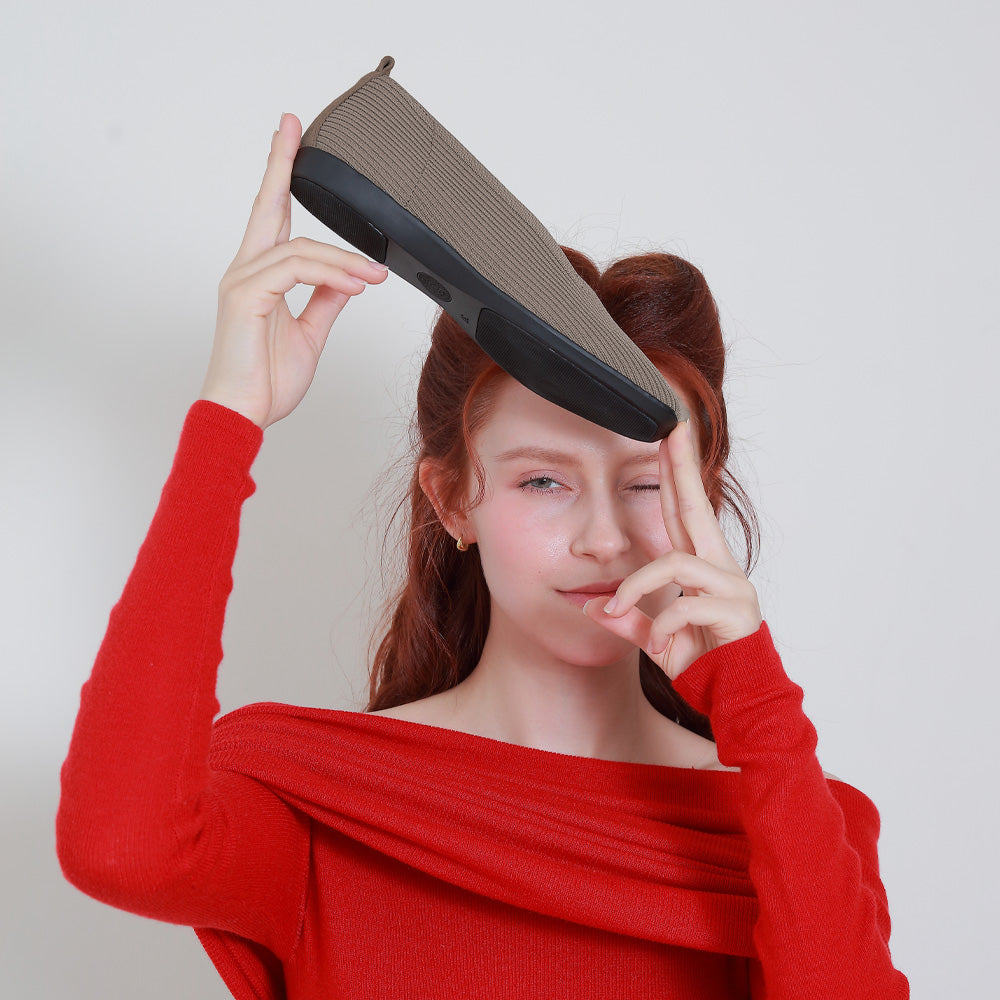 Vicenza Knit Ballet Flats (Walnut) – bussola