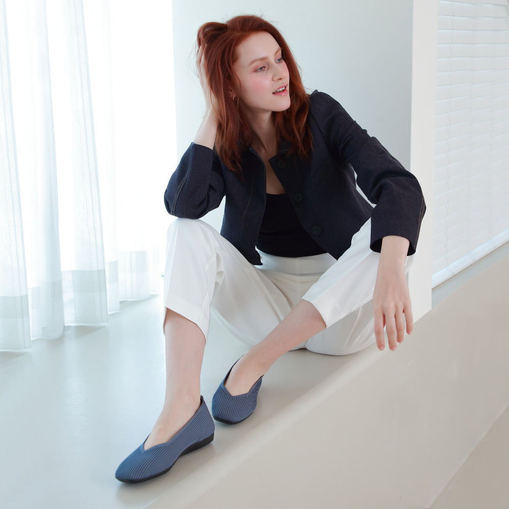 Vicenza Knit Ballet Flats (Blue) – bussola