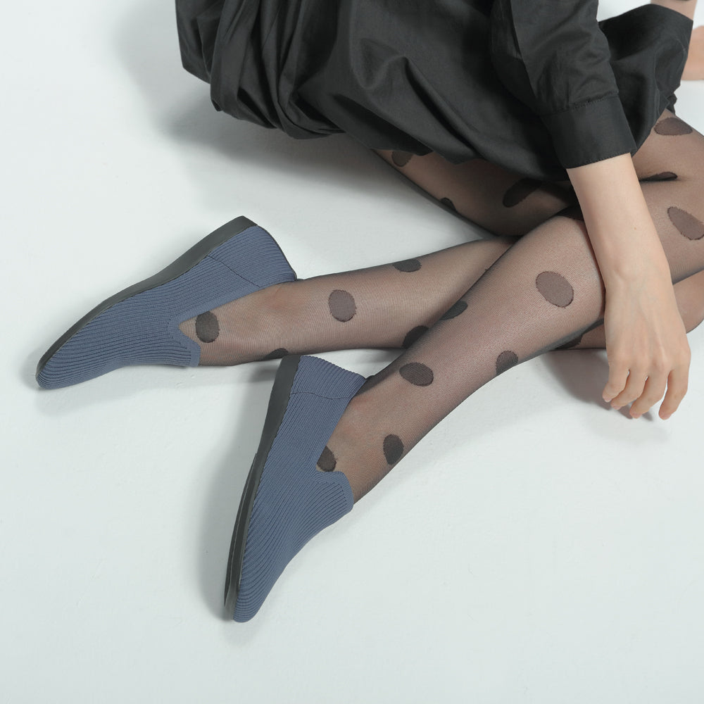 Vicenza Knit Flat Shoes (Blue) – bussola, image size:1000x1000