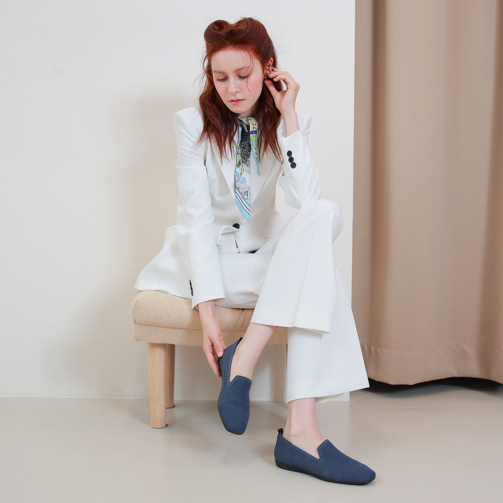 Vicenza Knit Flat Shoes (Blue) – bussola