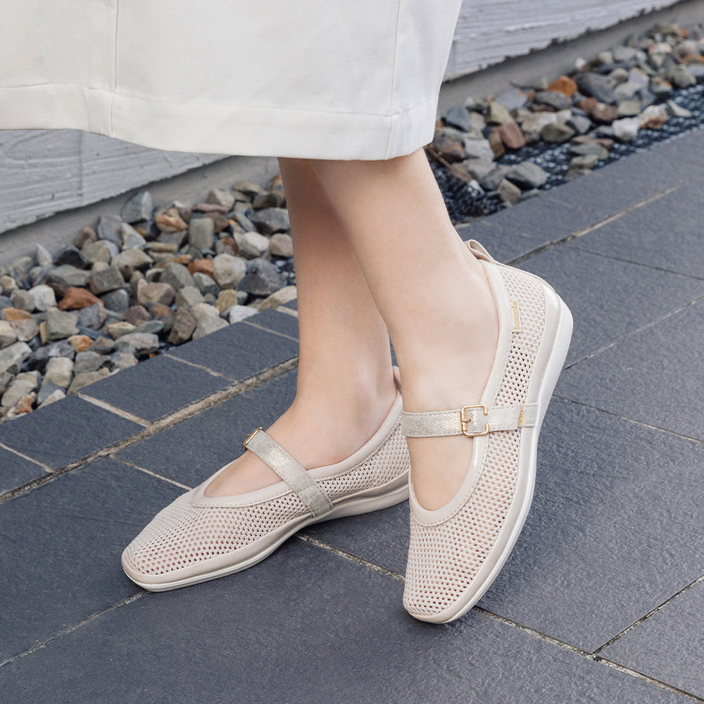 Vicenza Mesh Ballet Flats (White) – bussola