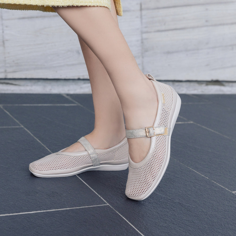 Vicenza Mesh Ballet Flats (White) – bussola