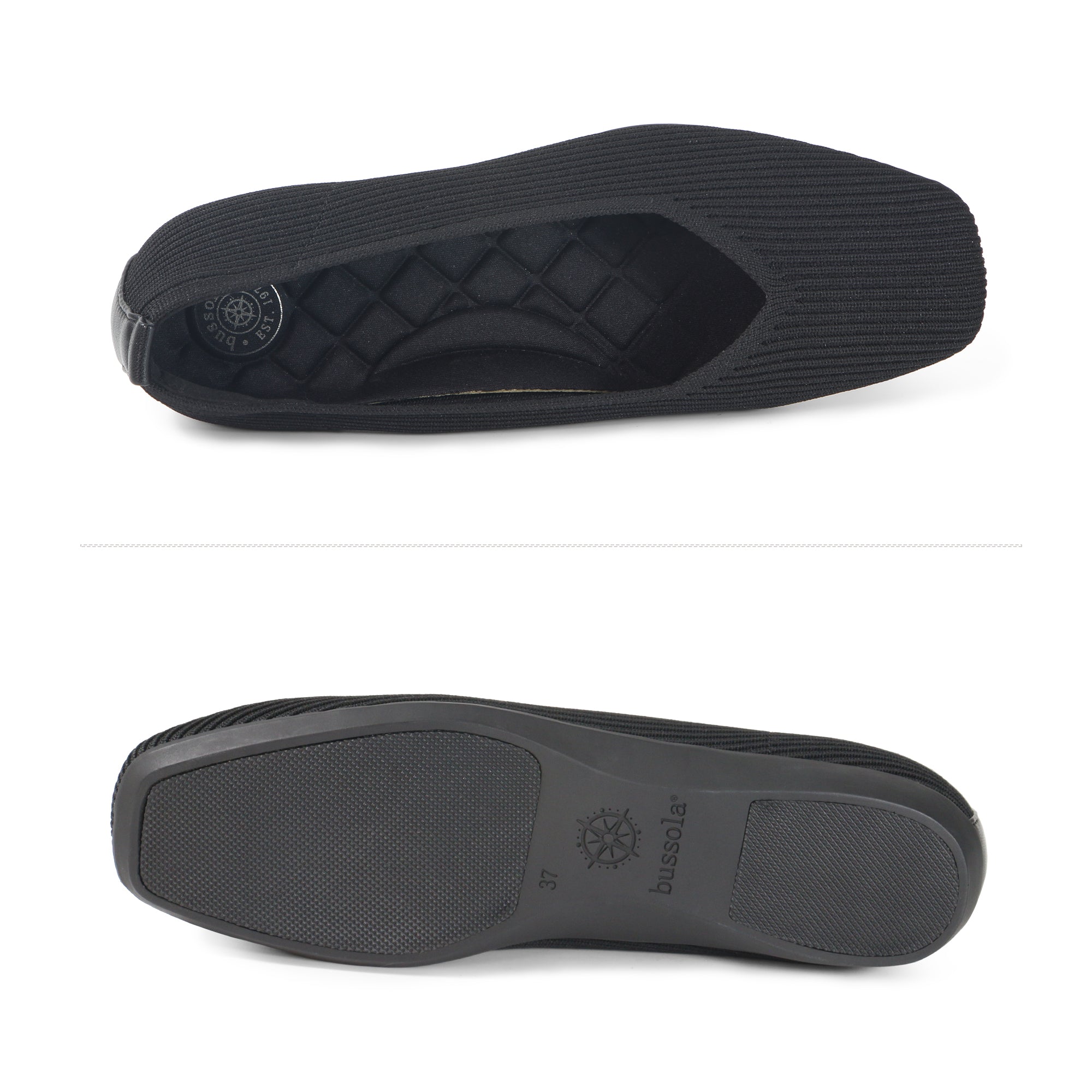 【PORTERNA】Belluna flat shoes Vicenza Knit Flat Shoes (Blue) – bussola